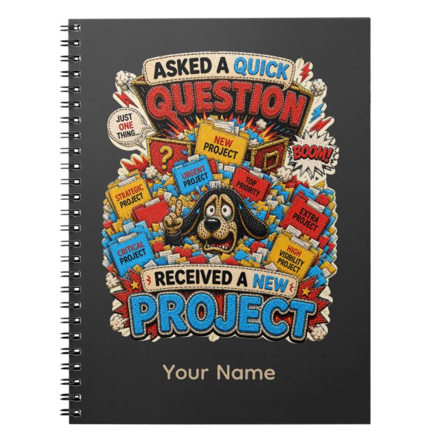 Question Everything Personalised Funny Office T-Sh Notebook (Front)