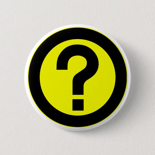 Question Mark Ask Query Symbol Punctuation 6 Cm Round Badge (Front)