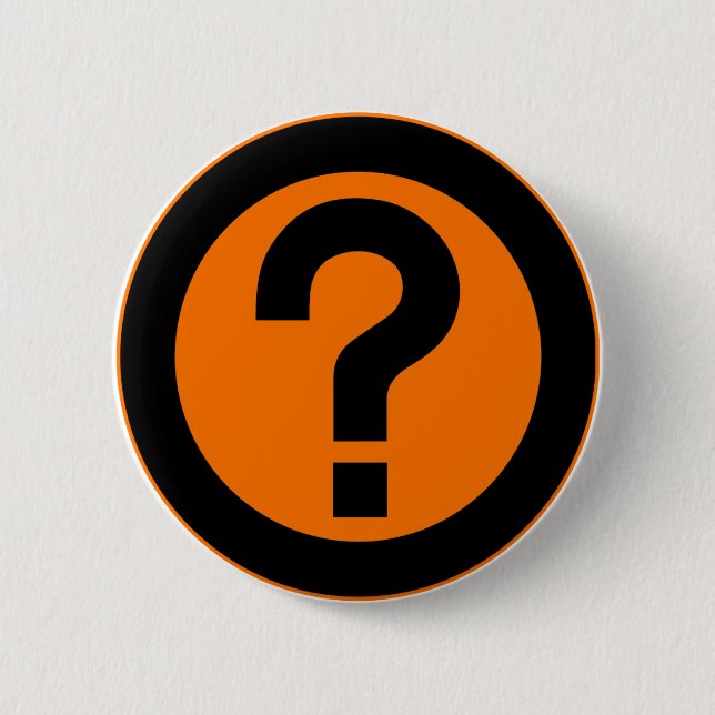 Question Mark Ask Query Symbol Punctuation 6 Cm Round Badge (Front)