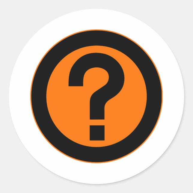 Question Mark Ask Query Symbol Punctuation Classic Round Sticker (Front)