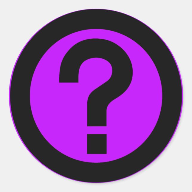 Question Mark Ask Query Symbol Punctuation Classic Round Sticker (Front)