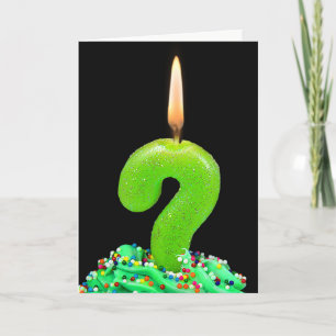 question mark birthday candle card