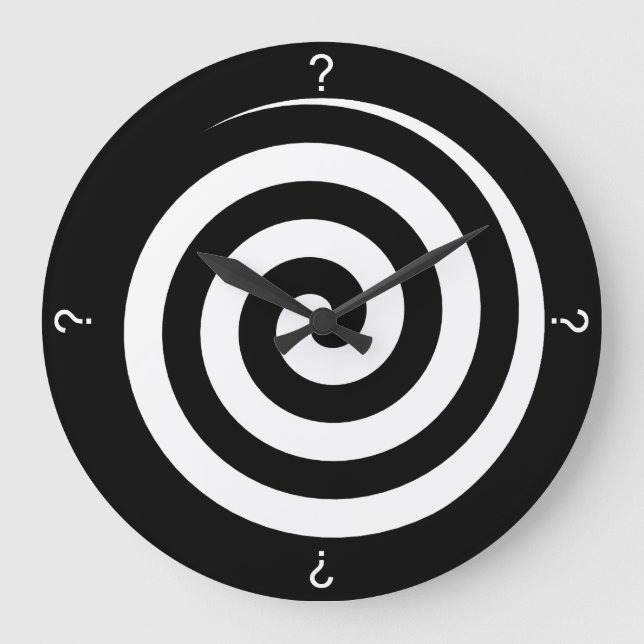 Question Mark Black Spiral Wall Clock (Front)