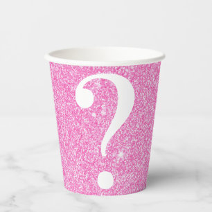 Question Mark Bridal Shower Party Pink Glitter Paper Cups