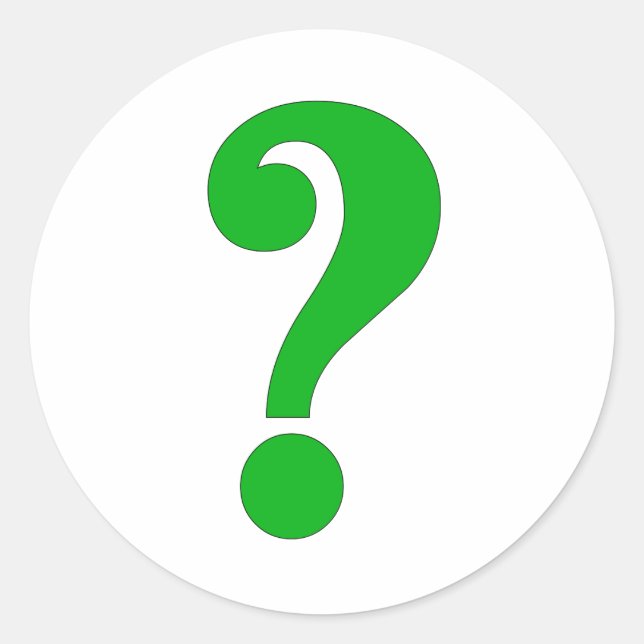 Question mark classic round sticker (Front)