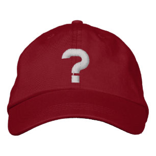 question mark embroidered hat