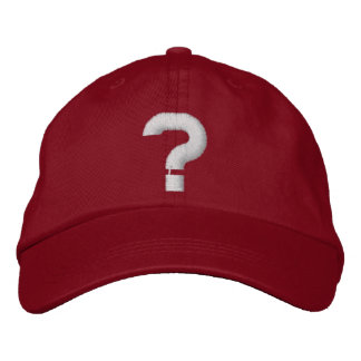 question mark embroidered hat