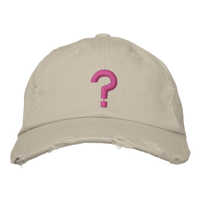 ? Question Mark Embroidered Symbol on Hat (Front)