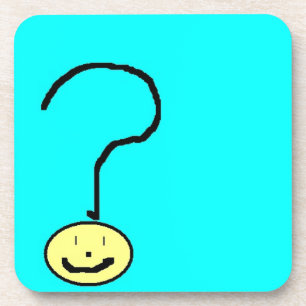 question mark emoji, digital art by kids :) coaster