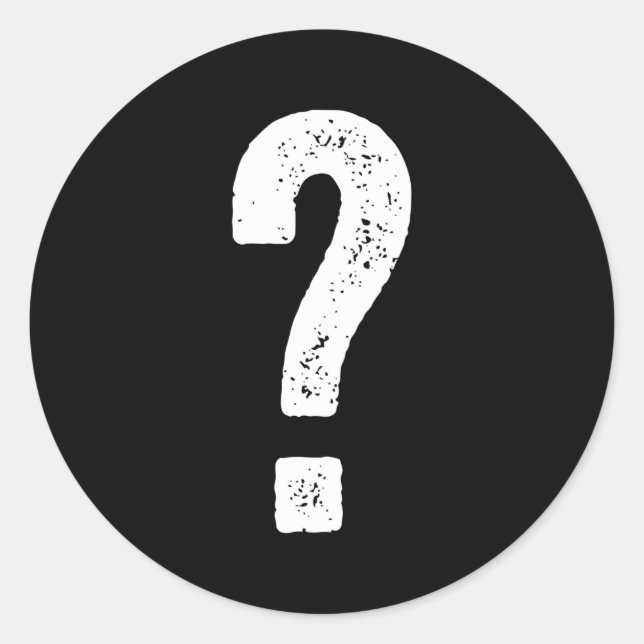Question Mark Guess Who Classic Round Sticker (Front)