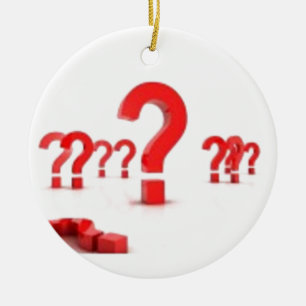 Question mark help ceramic tree decoration