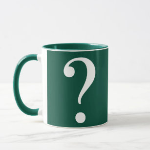 Question Mark Mystery Dare Green White Mug