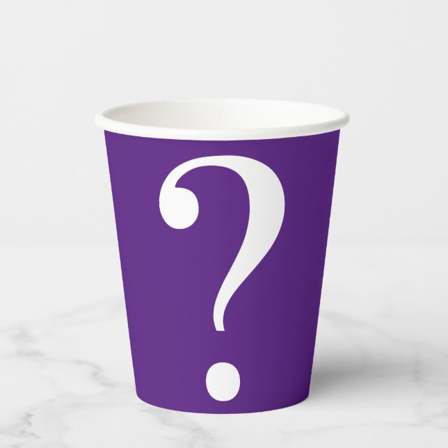 Question Mark Mystery Dare Purple White Paper Cups (Front)