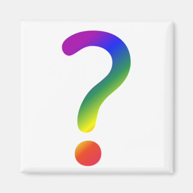 Question mark rainbow magnet (Front)