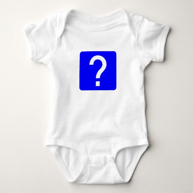 Question Mark Square Panel Baby Bodysuit (Front)