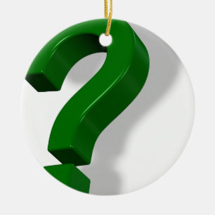 question mark symbol ceramic ornament