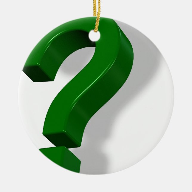 question mark symbol ceramic ornament (Front)