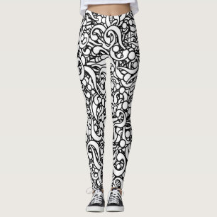 Question mark typographic pattern design leggings