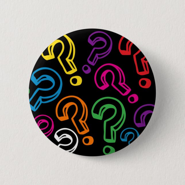 Question Marks 6 Cm Round Badge (Front)
