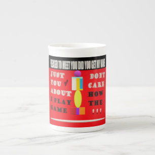 Question more theme words message and art bone china mug