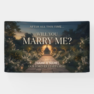 Question Worth Forever Romantic Marriage Proposal Banner