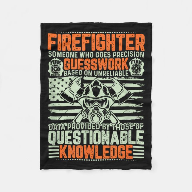 Questionable Knowledge Fireman Gift Proud Firefigh Fleece Blanket (Front)