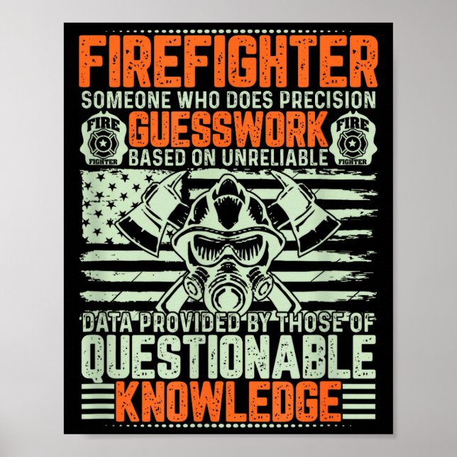 Questionable Knowledge Fireman Gift Proud Firefigh Poster (Front)