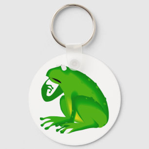 questioning frog key ring