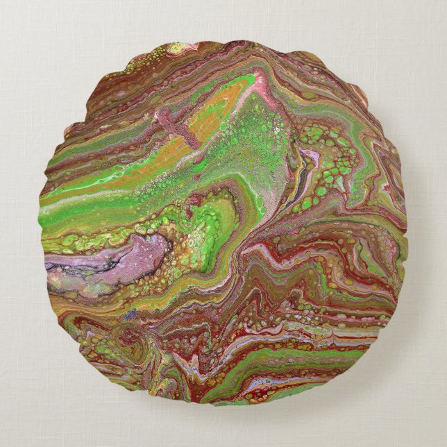 Questions 1 Wild Green Maroon Accent Pillow (Front)