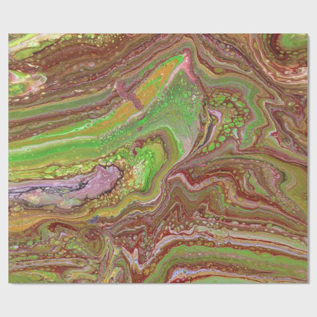 Questions 1 Wild Green Maroon Wrapping Paper (Flat)