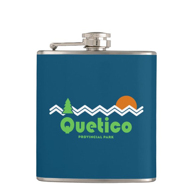 Quetico Provincial Park Retro Hip Flask (Front)