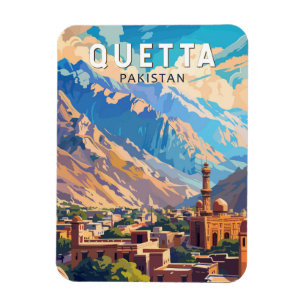 Quetta Pakistan Travel Art Vintage Magnet