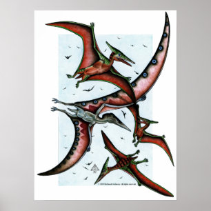 Quetz among Pterosaurs Print