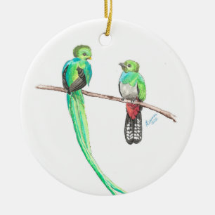 Quetzal Christmas worship Ceramic Ornament