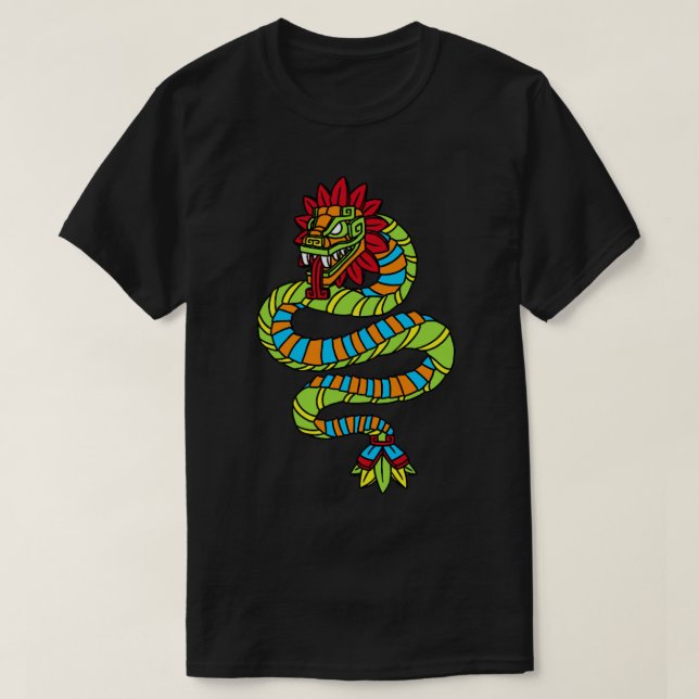 Quetzalcoatl Aztec Mayan Feathered Serpent Toltec  T-Shirt (Design Front)