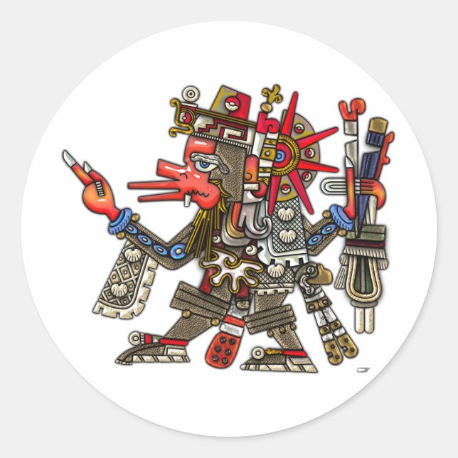 Quetzalcoatl Classic Round Sticker (Front)