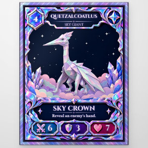 Quetzalcoatlus, Rainbow Foil Art Postcard