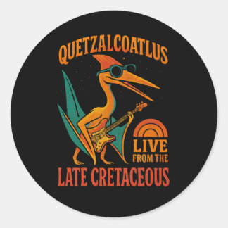 Quetzalcoatlus Rocks the Late Cretaceous Classic Round Sticker