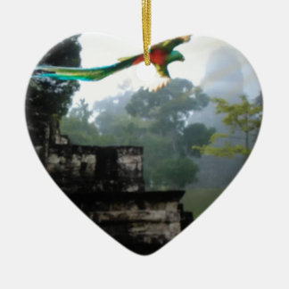 Quetzel in Tikal Ceramic Tree Decoration