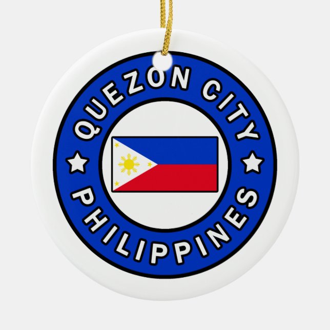 Quezon City Philippines Ceramic Ornament (Front)