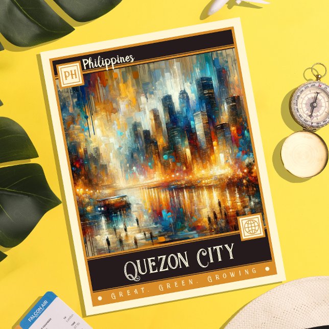 Quezon City, Philippines | Vintage Painting Postcard (Creator Uploaded)