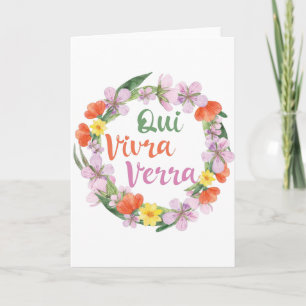 Qui Vivra Verra French Saying Card