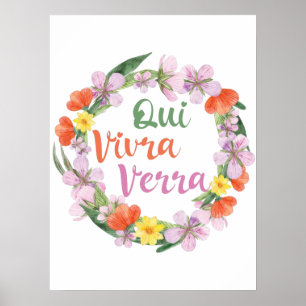 Qui Vivra Verra French Saying Poster