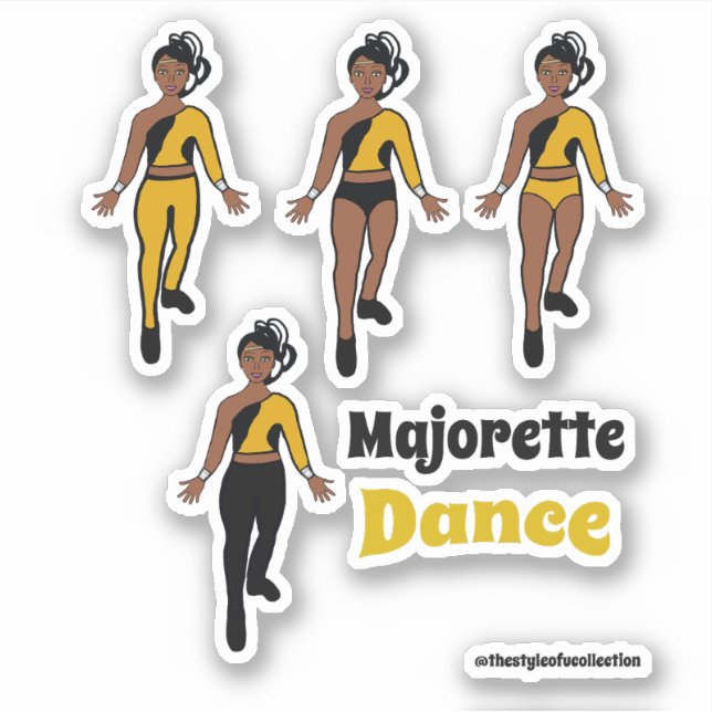 Quick Change  Dancer Stickers Black Yellow (Front)