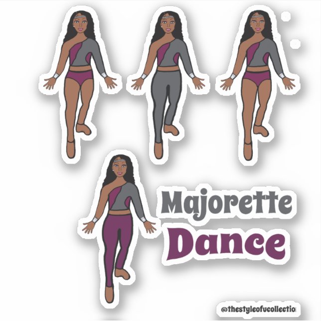 Quick Change  Dancer Stickers Burgundy Grey (Front)