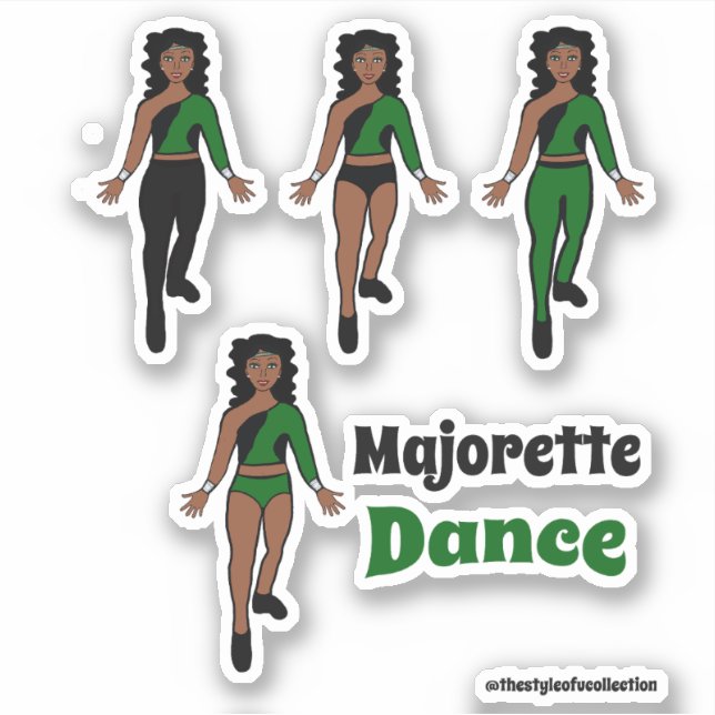 Quick Change  Dancer Stickers Green Black (Front)