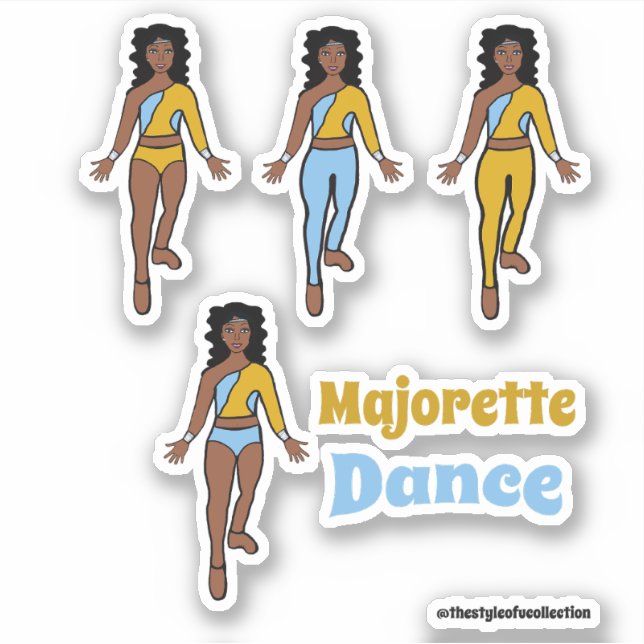 Quick Change  Dancer Stickers Light Blue Yellow (Front)