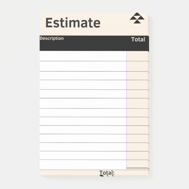 Quick Estimate Sheet Post-It Notes (Front)