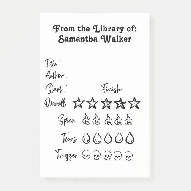 Quick Note Library Rating (Front)