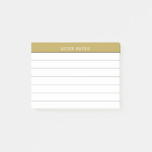  Quick Notes To Do Gold Border Minimalist Lined 